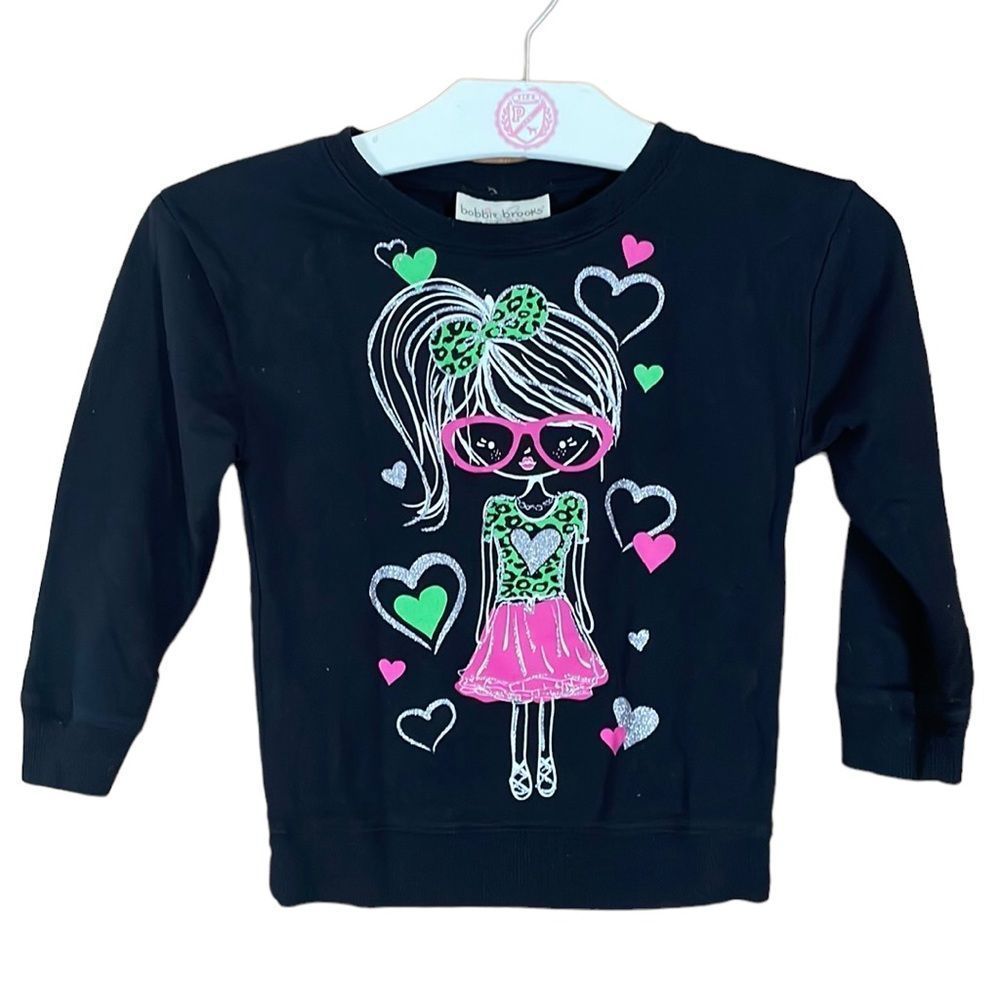 •BOBBIE BROOKS•black sweatshirt with fashionista girl